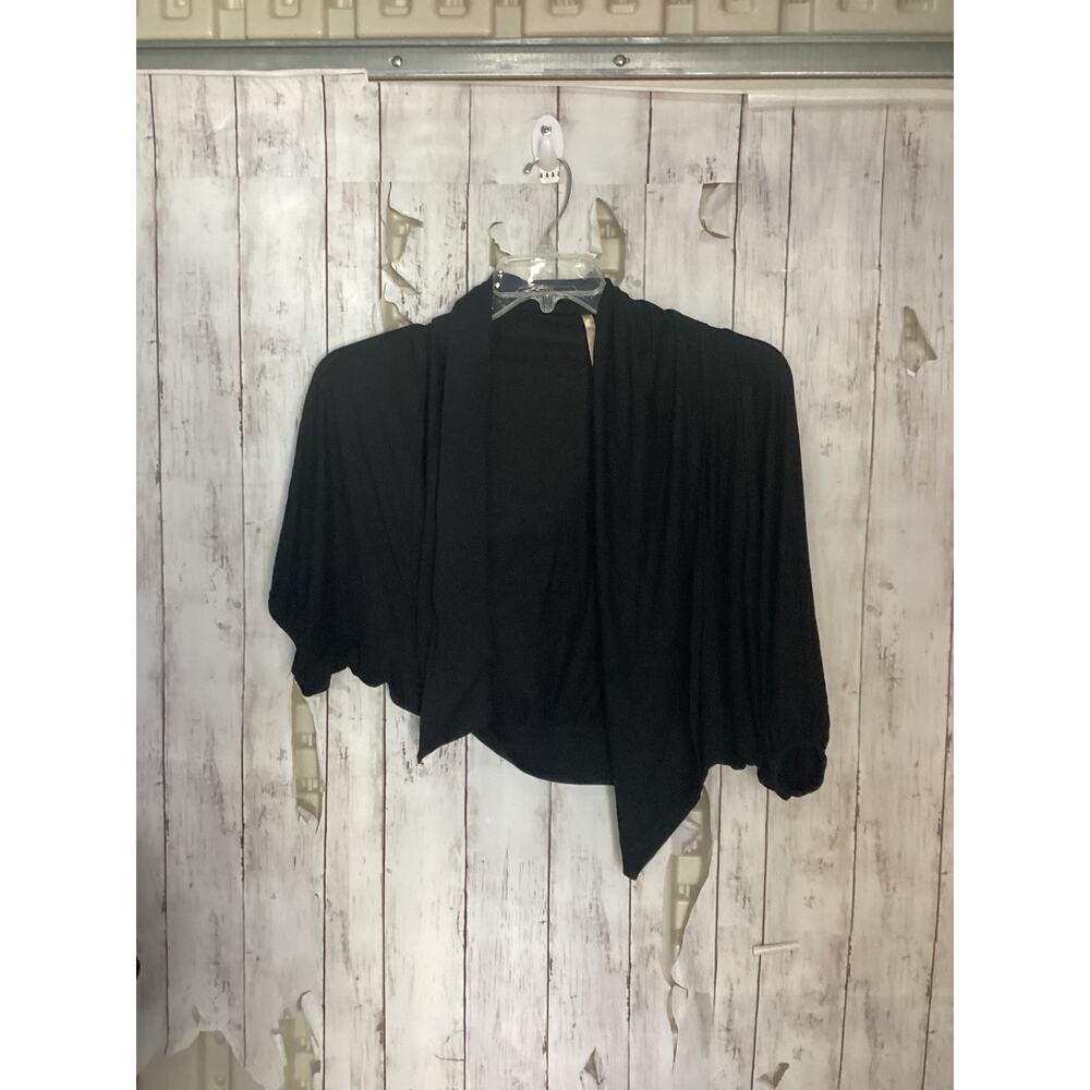 Estam- Women Casual Black Open Front Top Blazer Chic Size Small